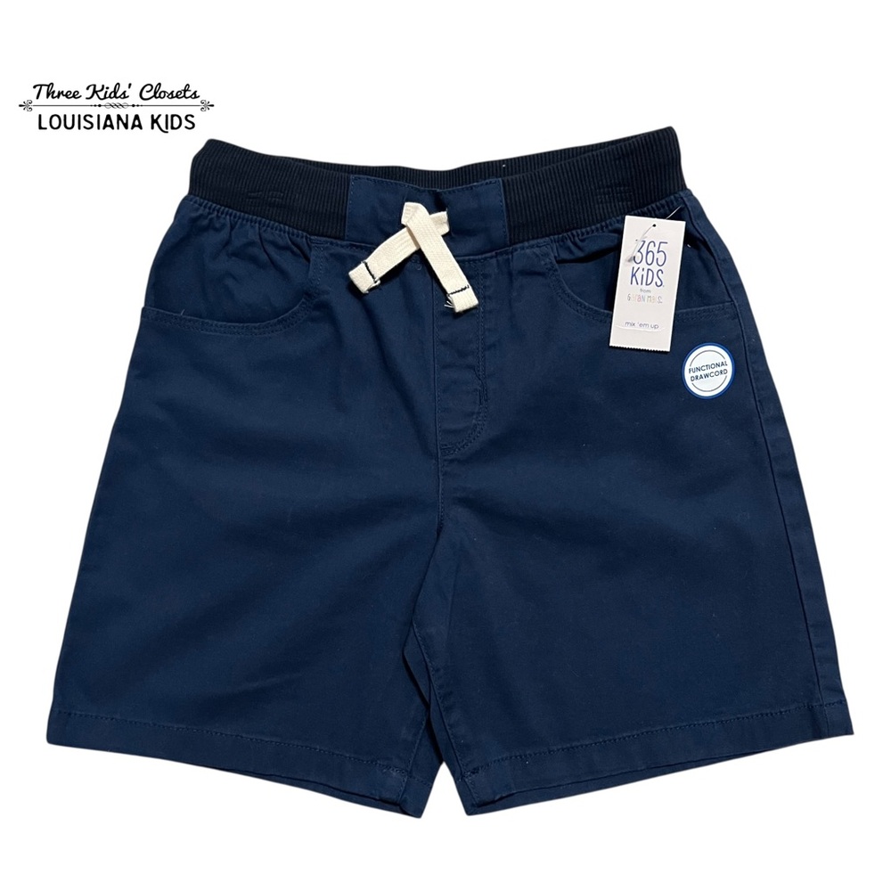 NEW 365 Kids 8Y Navy Blue Drawstring Shorts